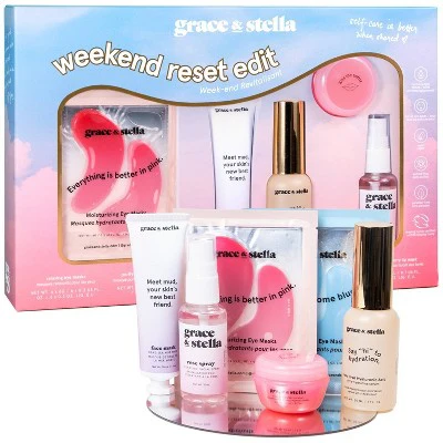 Grace & Stella Weekend Reset Edit Skincare Gift Set 10pc - New