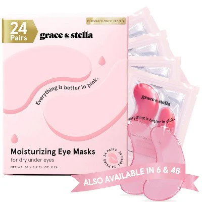 Grace & Stella Moisturizing Under Eye Mask Pink 24 Pairs - Imperfect Box