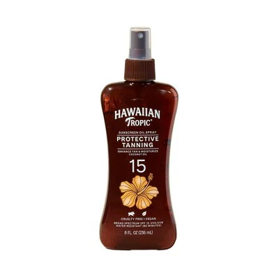 Hawaiian Tropic Tanning Oil Pump Spray SPF 15 8 fl oz - Missing Lid