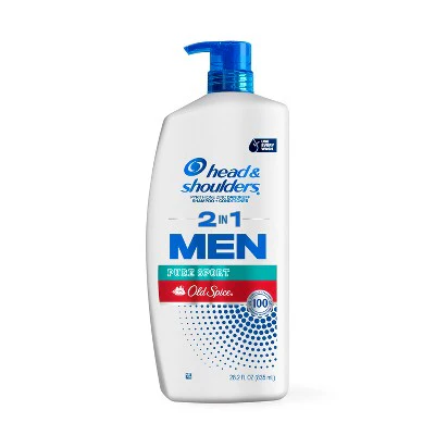Head & Shoulders Men's 2-in-1 Shampoo and Conditioner, Anti-Dandruff Treatment, Old Spice Pure Sport for Daily Use, Paraben-Free 28.2 fl oz - Imperfect Container - Image 2