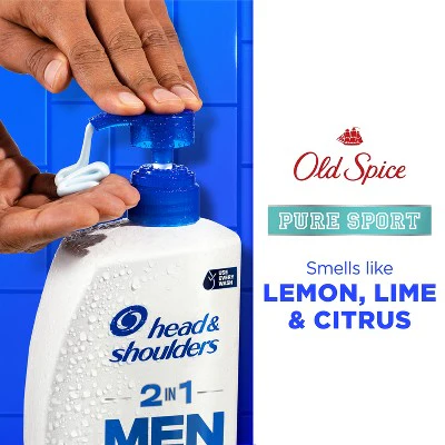 Head & Shoulders Men's 2-in-1 Shampoo and Conditioner, Anti-Dandruff Treatment, Old Spice Pure Sport for Daily Use, Paraben-Free 28.2 fl oz - Imperfect Container - Image 6