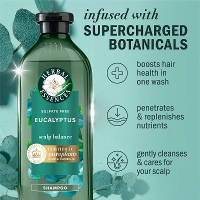 Herbal Essences Eucalyptus Sulfate Free Shampoo, For Dry Scalp 13.5 fl oz - Imperfect Container - Image 3