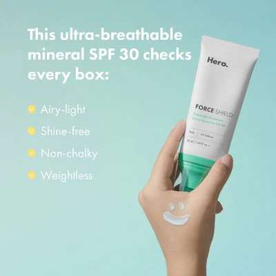 Hero Force Shield Superlight Sunscreen SPF30 50ml - Imperfect Box - Image 4