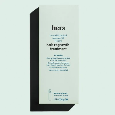 hers Hair Regrowth Foam Treatment 5% Minoxidil 2.11oz - Imperfect Box - Image 4