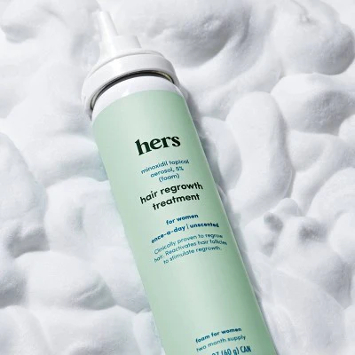 hers Hair Regrowth Foam Treatment 5% Minoxidil 2.11oz - Imperfect Box - Image 7