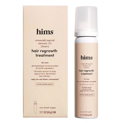 hims Minoxidil 5% Foam Extra Strength Topical Hair Regrowth Solution for Men 2.11 fl oz - Imperfect Box - Image 3