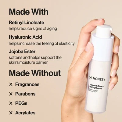 Honest Beauty Honestly Pure Retinyl Serum with Retinyl Linoleate 1.0 fl oz - New - Image 6