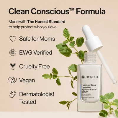 Honest Beauty Hydrogel Deep Hydration Hyaluronic Acid Serum with Rambutan 1 fl oz - Imperfect Boz - Image 8