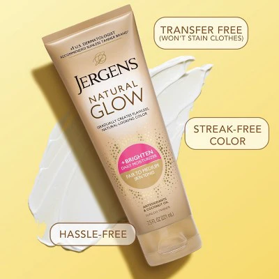Jergens Glow Daily Moisturizer + Sunless Self Tanner Tanning Lotion Fair To Medium 7.5 fl oz - Imperfect Container - Image 8