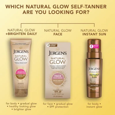 Jergens Glow Daily Moisturizer + Sunless Self Tanner Tanning Lotion Medium To Tan 7.5 fl oz - Imperfect Container - Image 10