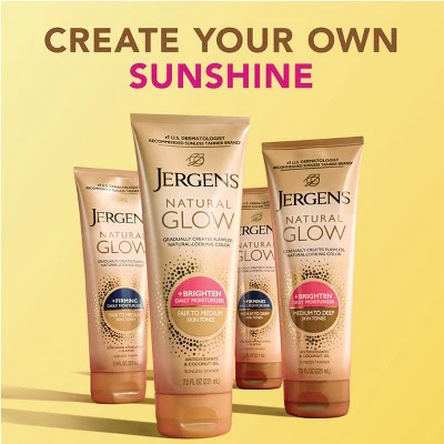 Jergens Glow Daily Moisturizer + Sunless Self Tanner Tanning Lotion Medium To Tan 7.5 fl oz - Imperfect Container - Image 9