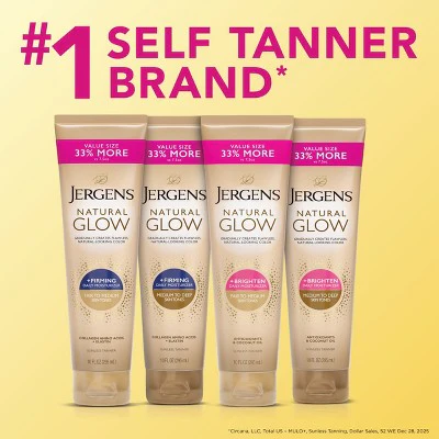Jergens Natural Glow Skin Firming Daily Moisturizer + Self Tanner Tanning Lotion Fair to Medium 10 fl oz - Imperfect Container - Image 10
