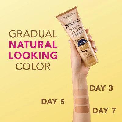 Jergens Natural Glow Skin Firming Moisturizer + Sunless Self Tanning Lotion Fair to Medium 7.5 fl oz - New - Image 5