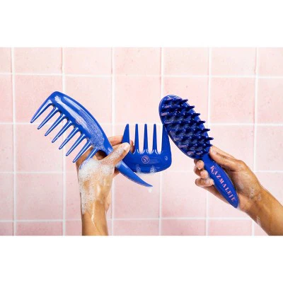 KAZMALEJE KurlsPlus Paddle Hair Comb Blue - Imperfect Box - Image 6