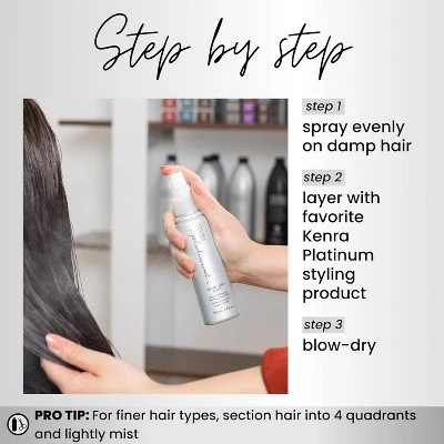Kenra Platinum Blow Dry Heat Protection Hair Treatment Spray 3.4 fl oz - Imperfect Container - Image 3