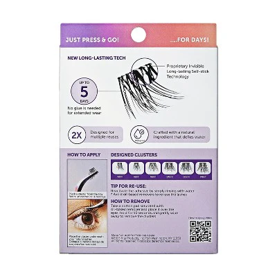 KISS Products imPRESS Long Lasting Press-On Self Adhesive False Eyelashes Demi Edgy 24ct - New - Image 12