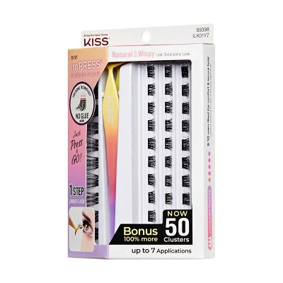 KISS imPRESS Press-On Self Adhesive Eyelashes Natural & Wispy 50ct - Imperfect Box - Image 10