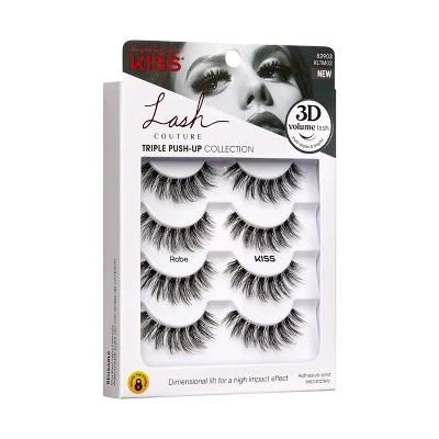 KISS Products Lash Couture 3D Volume False Eyelashes Robe 4ct - New - Image 5