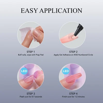 KISS Products Salon X-tend LED Soft Gel System Pure Fake Nails - Imperfect Box - Image 5