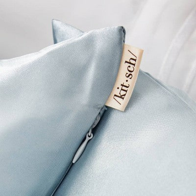 Kitsch Queen Size Satin Standard Pillowcase Thread Count Blue - Imperfect Box - Image 2