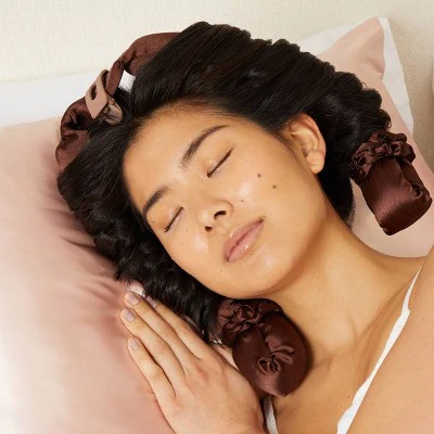 Kitsch XL Satin Heatless Curling Set - Chocolate 3pk - Imperfect Box - Image 2