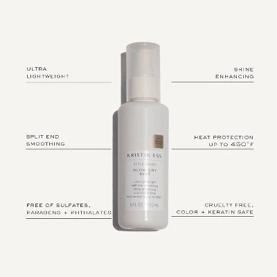 Kristin Ess Hydrating Heat Protectant Spray Style Assist Blow Dry Mist 5 fl oz - Imperfect Container - Image 4