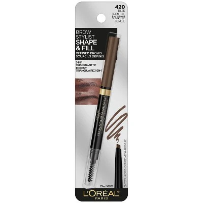 L'Oreal Paris Brow Stylist Shape & Fill Eyebrow Pencil 420 Dark Brunette 0.008oz - New - Image 4