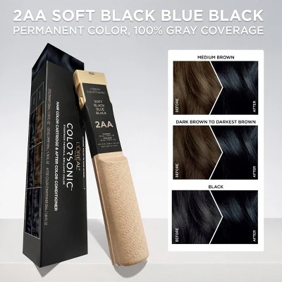 L'Oreal Paris Colorsonic Permanent Hair Color Cartridge Soft Black 2AA - Imperfect Box - Image 3