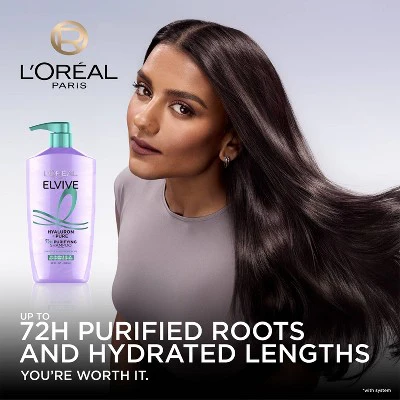 L'Oreal Paris Elvive Hyaluron Pure Purifying Shampoo for Oily Hair 28 fl oz - New - Image 4