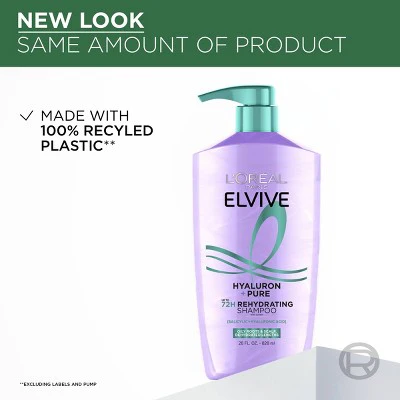 L'Oreal Paris Elvive Hyaluron Pure Purifying Shampoo for Oily Hair 28 fl oz - New - Image 7