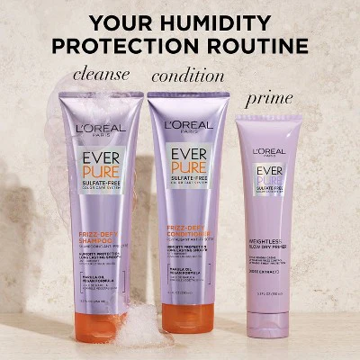 L'Oreal Paris EverPure Frizz-Defy Conditioner with Marula Oil 8.5 fl oz - Imperfect Container - Image 7