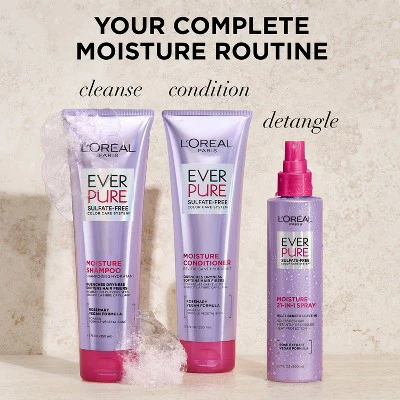 L'Oreal Paris EverPure Moisture Rosemary Oil Shampoo for Dry Hair 23 fl oz - Imperfect Container - Image 8
