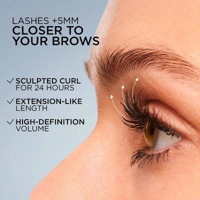 L'Oreal Paris Extensionist Curling & Lengthening Mascara Black Waterproof 997 0.41 fl oz - New - Image 5