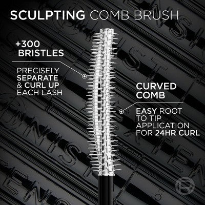 L'Oreal Paris Extensionist Curling & Lengthening Mascara Black Waterproof 997 0.41 fl oz - New - Image 6
