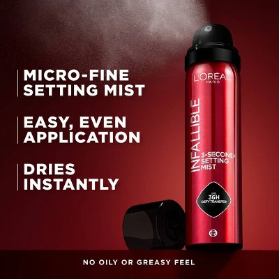 L'Oreal Paris Infallible 3-Second Up to 36HR Wear Setting Spray 3.9 oz - Imperfect Container - Image 4