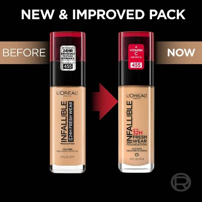 L'Oreal Paris Infallible 32HR Fresh Wear Foundation SPF 25 430 Ivory Buff 1 fl oz - New - Image 7