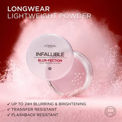 L'Oreal Paris Infallible Blur-fection Longwear Loose Setting Powder Brightening Deep Pink 0.21oz - Imperfect Container - Image 6