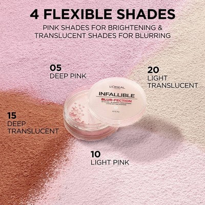L'Oreal Paris Infallible Blur-fection Loose Pwdr Brightening Light Pink 0.21oz - New - Image 8