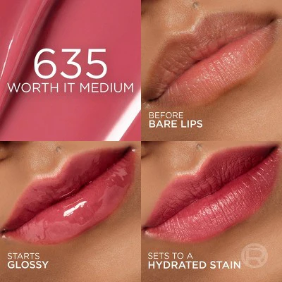 L'Oreal Paris Paradise Hyaluron Tint Lip Stain Serum 635 Worth It Medium 0.16 fl oz - New - Image 3
