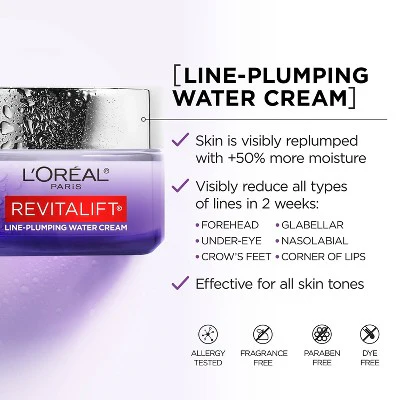 L'Oreal Paris Revitalift Hyaluronic Acid Plumping Hydrating Water Cream 1.7oz - Imperfect Box - Image 3