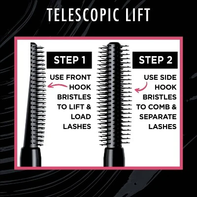 L'Oreal Paris Telescopic Lift Volumizing Mascara 36HR Wear Black 991 0.33 fl oz - New - Image 7
