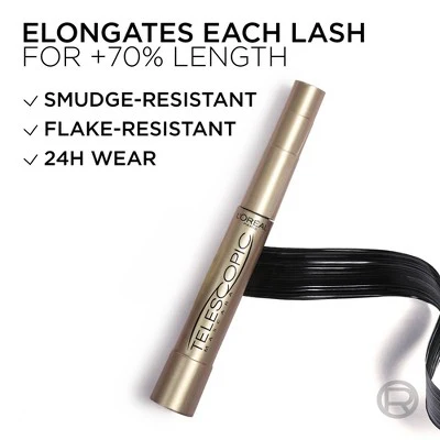 L'Oreal Paris Telescopic Original Lengthening Mascara 935 Carbon Black 0.27 fl oz - Imperfect Box - Image 7