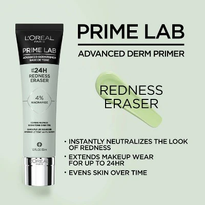 L'Oreal Paris Up to 24hr Lab Primer Redness Eraser 1 fl oz - Imperfect Container - Image 3