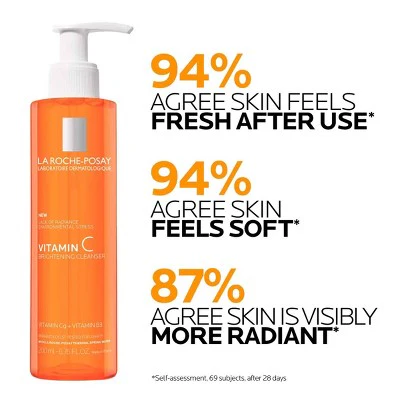 La Roche Posay Brightening Vitamin C Antioxidant Foaming Face Cleanser 6.76 fl oz - Imperfect Container - Image 6