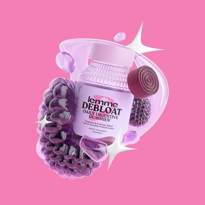 Lemme Debloat Pre + Probiotic Gummies Bloat Support & Digestion Blackberry Flavor 60ct - New - Image 5