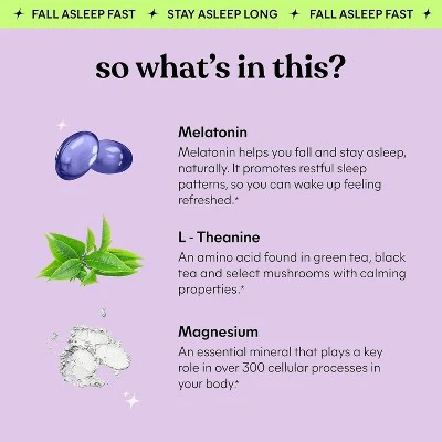 Lemme Sleep Gummies Deep Sleep Support 5 mg Melatonin, Magnesium & L-Theanine Berry 14ct - New - Image 5