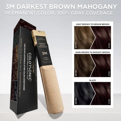 L'Oreal Paris Colorsonic Permanent Hair Color Cartridge Darkest Brown Mahogany 3M - Imperfect Box - Image 3