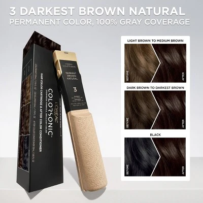 L'Oreal Paris Colorsonic Permanent Hair Color Cartridge Darkest Brown Natural 3 - Missing Box - Image 3