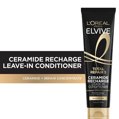 L'Oreal Paris Elvive Total Repair 5 Protein Recharge Leave In Conditioner 5.1 fl oz - Imperfect Container - Image 2