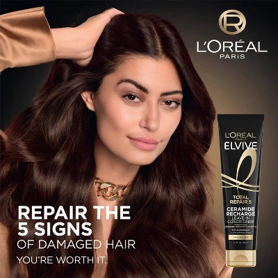 L'Oreal Paris Elvive Total Repair 5 Protein Recharge Leave In Conditioner 5.1 fl oz - Imperfect Container - Image 3